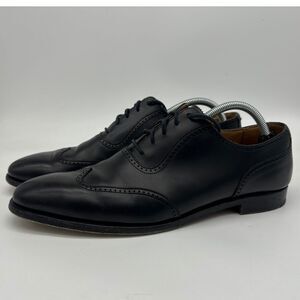 Brooks Brothers Peal Co Dress‎ Oxford Shoes Mens 10.5 Black Leather England Made